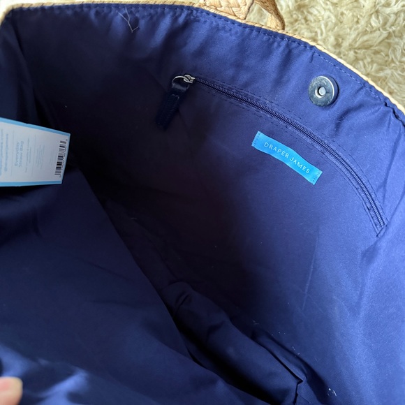 NWT Draper James Everyday Straw Bag Tote with Scarf - Picture 6 of 6